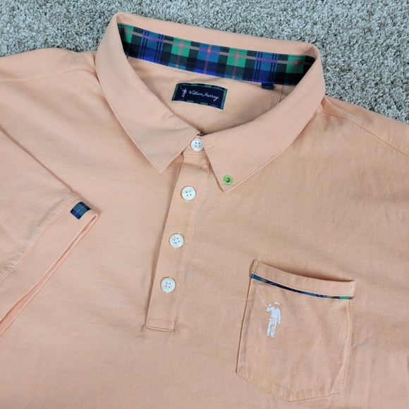 William Murray Golf Other - William Murray Mens XL Solid Peach Performance Stretch Golf Polo Short Sleeve